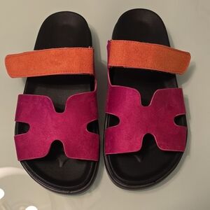 Modavo Hermes Like Pink and Orange Women's Sandals